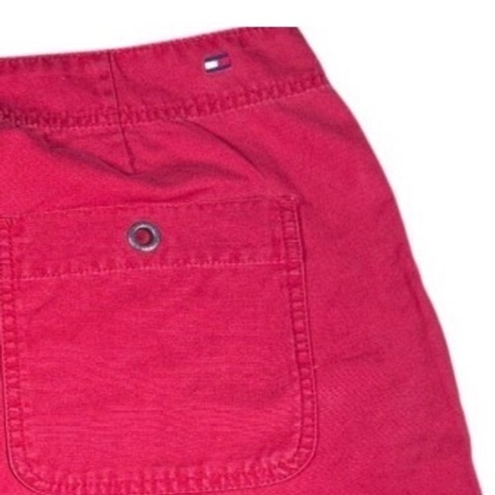 Tommy Hilfiger Jeans Womens Shorts Red Cotton Canvas Utility Size 14 Y2K 2003 - Picture 4 of 6